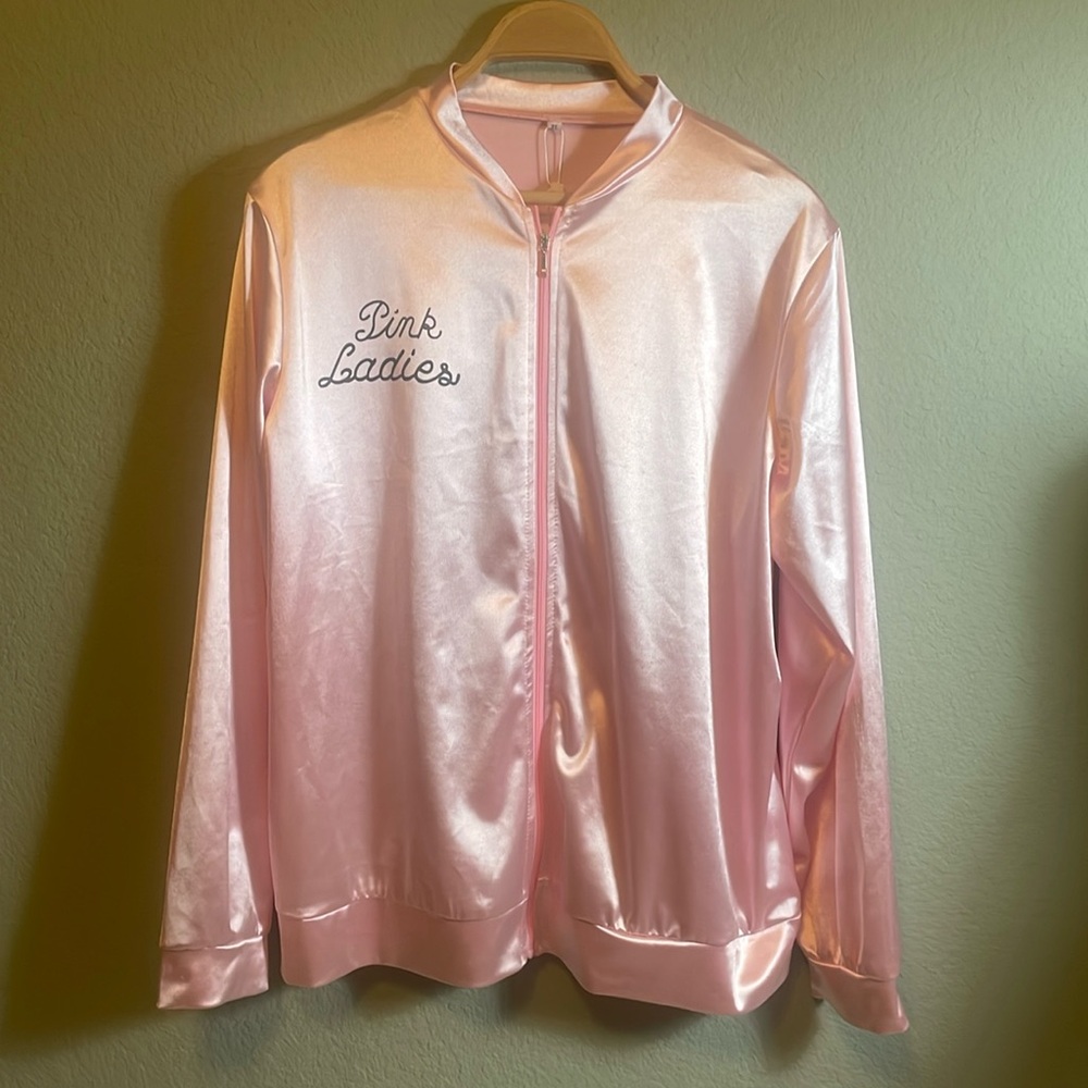 Pink ladies, NWT Satin Halloween costume jacket, size XL